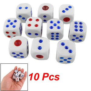 10 Pcs White Plastic Shaking Dices Lucky Game Props New