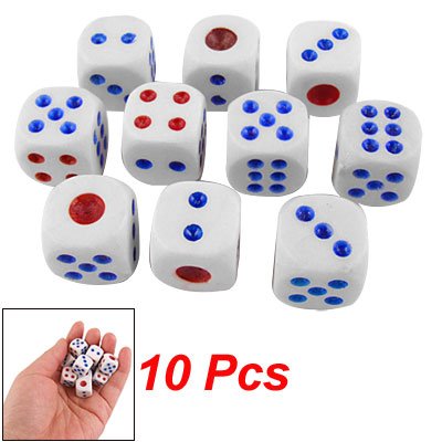 10 Pcs White Plastic Shaking Dices Lucky Game Props New