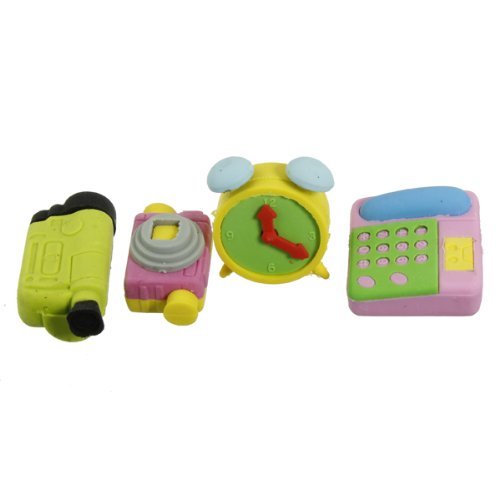 Well-Goal Novelty Cute Assortment Phone Shape Rubber Erasers Set For Kids Fun Toy Gifts-4 Per Set