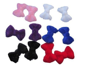 Wholesale lot: 6 pairs Fashion girls, womens faux fur felt cute bows earrings, studs in box by Fat-catz-copy-catz