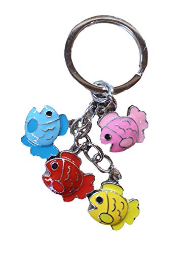Fat-catz-copy-catz Multi Coloured Colourful Fish Sea Creature Ocean Enamel Metal Keyring Key Chain