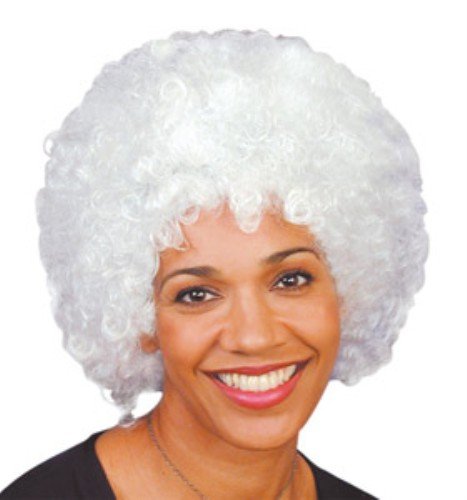 Pop White Fancy Dress Pop Afro Wigs for Costumes & Outfits Accessory