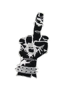 MIDDLE FINGER Iron On Patch Applique (Lot of 2 pieces) Fabric Embroidered Motif Biker Decal 5 x 2 inches (12.5 x 5 cm) by Biker