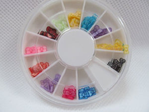 Cute Bows clay fimo 3D nail art wheel for false finger toe nails posted from London by Fat-Catz