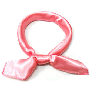 Hee Grand New Solid Candy Scarves Artificial Silk Square Pink