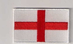 england uk st george flag patch iron on or sew on ideal clothing, bags, etc