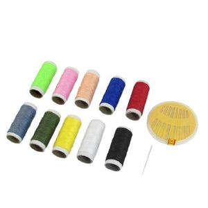 Fat-catz-copy-catz Travel Sewing Kit Tool Multicolor Cotton Thread Spools with Various Needles for Clothes Repair
