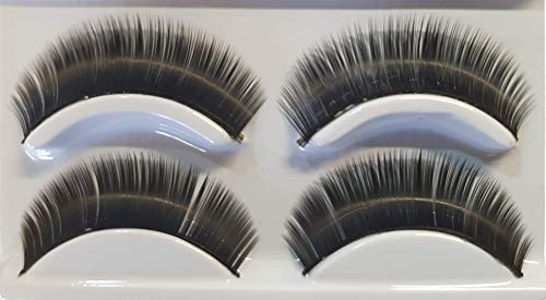 Fat-catz-copy-catz 2 pairs quality boxed Black natural effect thick false fake extensions eyelashes #6010 for everyday wear, night out