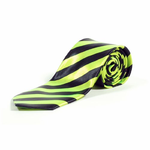 Black Striped Tie - Unisex neon (Green)