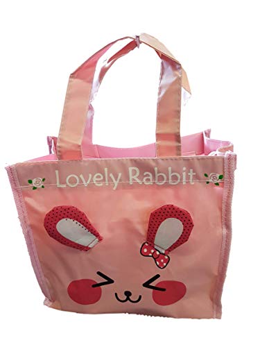 Fat-catz-copy-catz Cute Pink Rabbit recycled eco friendly, waterproof, ladies, school lunch, shopping, travel bag