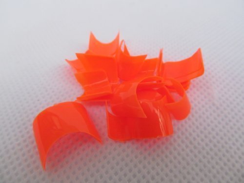 Pack of 20 Salon quality orange short false nail front tips posted from London by fat-catz