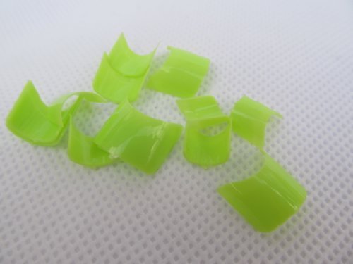 Pack of 20 Salon quality lime green short false nail front tips posted from London by fat-catz