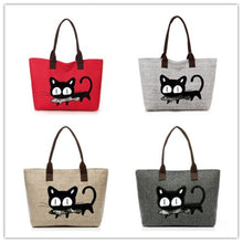Load image into Gallery viewer, Cat Print Fashion Canvas Handbag Stylish Practical-4 Colours (Red)
