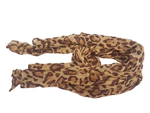 Fat-catz-copy-catz Celebrity Light Brown Leopard Animal Print Shawl Scarf Shawls Scarves Sarong