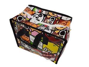 Fashion colourful Cartoon animated recycled eco friendly, waterproof, ladies kids lunch, shopping, travel, handbag