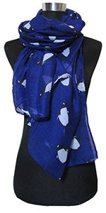 Cute Penguin Print Lightweight Scarf - Choice of Colours