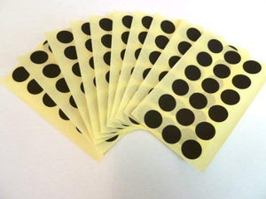 180 Labels, 13mm Diameter Round, Black, Colour Code Stickers, Self-Adhesive Sticky Coloured Dots