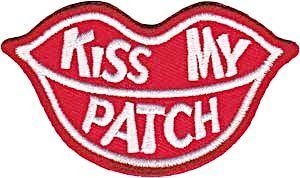 Kiss My Patch iron-on / sew-on embroidered patch (cv)