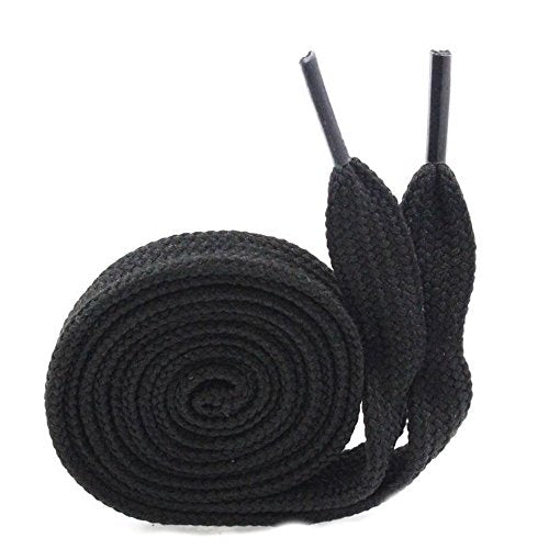 Love Laces 10mm Flat Wide 120cm Shoe Laces Trainers Skate Sneakers Coloured Black (801)