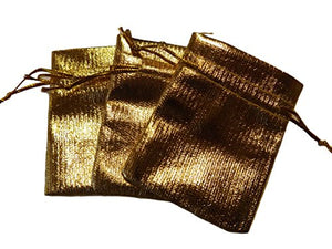Fat-catz-copy-catz 10x Organza Bags/Jewellery Pouches - 10x9cm - Gold Satin