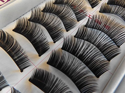 Fat-catz-copy-catz Charming Natural & Regular Long Black Fake False Eyelashes Eye lashes Makeup - 10 Pairs #198