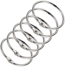 Load image into Gallery viewer, Fat-catz-copy-catz 10 Pcs Metal Silver Tone Stainless Steel Round Hinged Binding Rings Book Loose Leaf Rings Keychain Ring 3 sizes: 2&quot;, 2.5&quot; or 3&quot;
