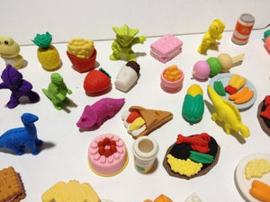 48 Assorted Japanese-Wacky style erasers. Economy Brand. Packaging Will Vary. Children, Kids, Game