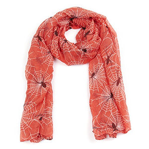 Spider Print Long Scarf The Spider Print IS A Clever All Over Print. (Red/orange)