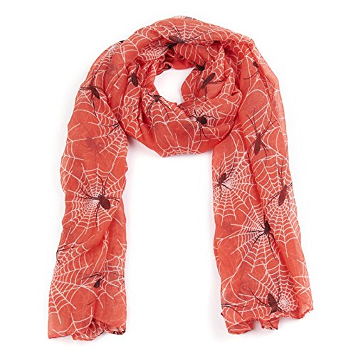 Spider Print Long Scarf The Spider Print IS A Clever All Over Print. (Red/orange)