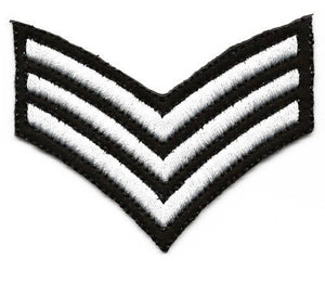 Sew-on Iron-on Embroidered Patch Military Sergeant Stripes Badge (Sarge Sgt Sargeant)