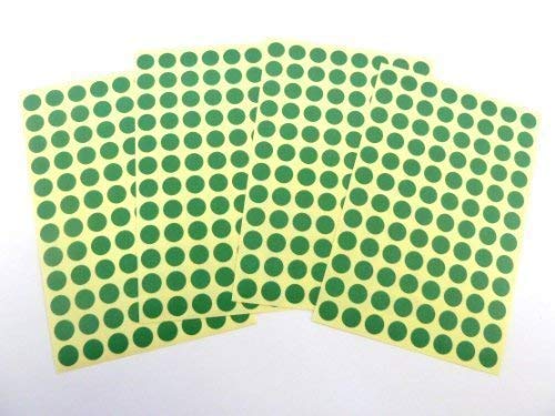 Green Paper Stickers, 8mm Circular, 384 Labels, Self-Adhesive Sticky Labels, Economy Pack