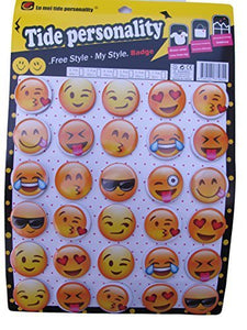 Fat-catz-copy-catz 30x large Yellow Emoji Smiley Happy Face 4cm diameter badges Gift, loot, party bag toys