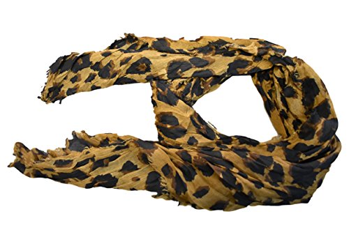 973 Leopard Print Crinkled Scarf available in a Brown Colour and grey (Brown 973-br)