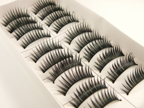 10 Pairs False Lashes Eyelashes Black