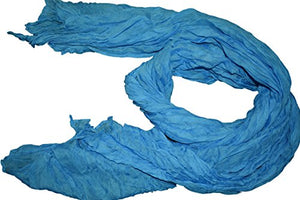 Beautiful Blue Crinkle effect soft Shawl / Scarf / Stole / Wrap