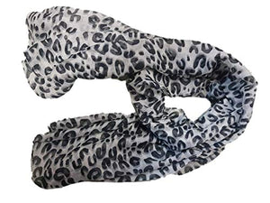 Fat-catz-copy-catz White/Black Animal Leopard Designer Inspired U Print Light Weight Ladies Fashion Soft Shawl Scarf Wrap 170cm x 60cm