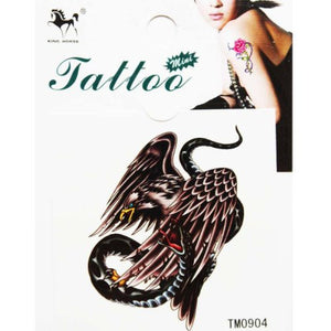 Temporary tattoo stickers for men and women fashion sexy eagle grasping a snake