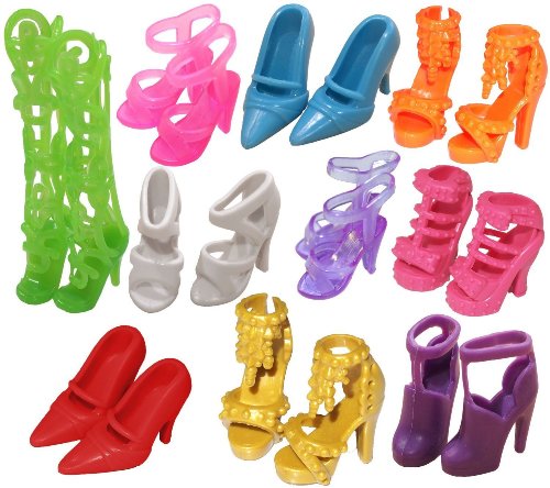 Fat-catz-copy-catz 40 Pairs High Heel Shoes Boots Accessories For Dolls - Styles Vary