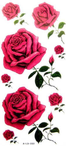Yimei tattoo stickers waterproof red rose sexy