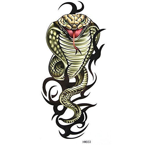 Various Designs Mens Boys Large Black Stars Chinese Dragon Celtic Temporary Tattoo Parties Gift Bags - by Fat-Catz-copy-catz (Cobra B11)