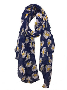Navy blue daisy scarf Lovely soft scarf