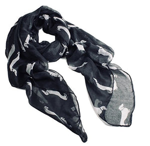Fat-catz-copy-catz Dachshund Dogs Print Scarf - Large Size - All Seasons Scarf - Small Sausage Dog - Soft Ladies Shawl, Wrap, Sarong