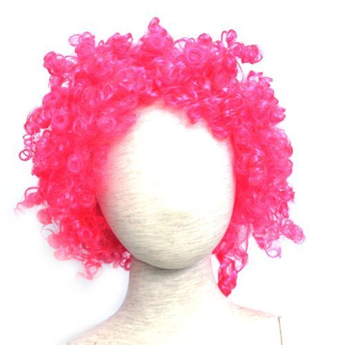 Pop Curly Afro Wig Halloween Wig -Magenta (6408-3)