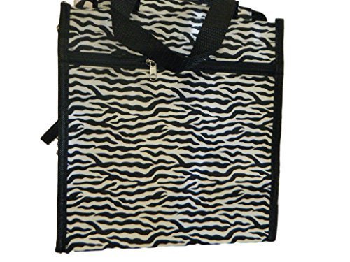 Fat-catz-copy-catz Black Zebra Animal Fashion Silky Waterproof ladies Girls Foldable Lunch Shopping Handbag