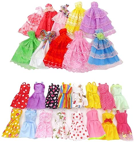 XinYiC Doll Dress Up Doll Clothes Princess Dress Doll Accessories for 11.5 Inch Doll Costume Children's Day Gift, 10 Pcs Sent at Random