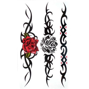 Waterproof and sweat tattoo stickers sexy Red rose Black rose for women