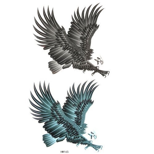 Color and waterproof tattoo stickers animal eagle in flight