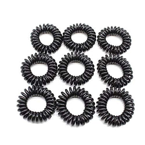 Set of 10 Telephone Cord Coil Twist Hair Elastics Bobbles Bands - Random Color