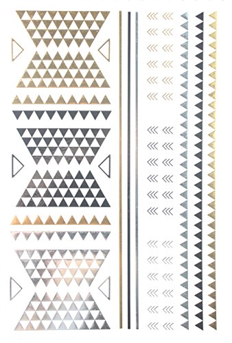 Spestyle New Design hot selling Golden Gold & Silver & Black Metallic Temporary Tattoo stickers Jewelry fashion design