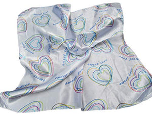 Fat-catz-copy-catz Small 50cm Square Love, Hearts print design neck silk satin feel ladies fashion scarf